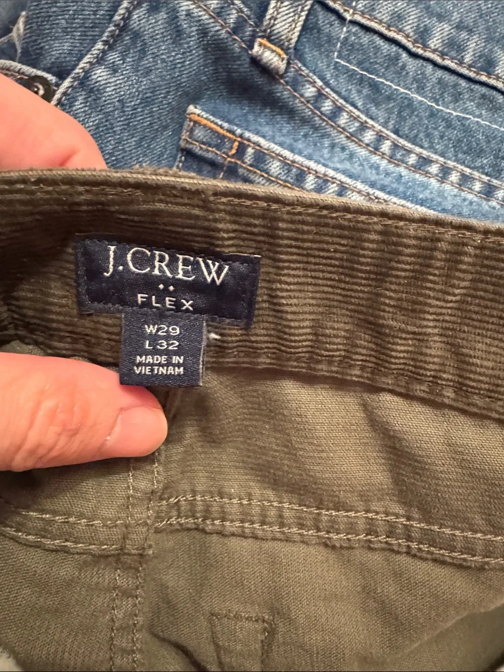 J. Crew Olive Green Corduroy Slim Pants